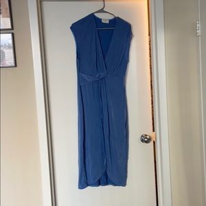 Blue dress with thigh slit